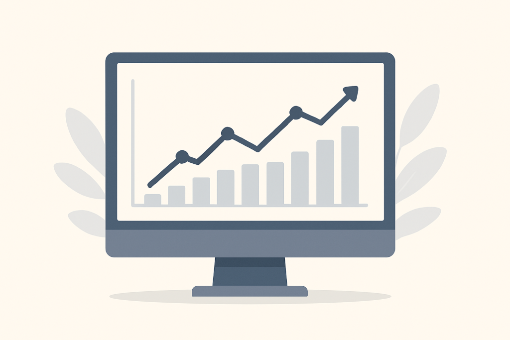 Graph showing upwards curve